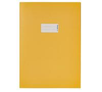 HERMA 5521 Lot de 10 protège-cahiers en papier jaune Format A4 avec champ d'étiquetage en papier recy t couleurs riches