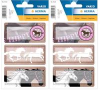 HERMA 5526 Lot de 12 étiquettes pour livre d'étiquetage chevaux - 76 x 35 mm - Autocollants lignés - Pour l'école, les enfants, les filles, les garçons - Multicolore