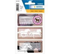 HERMA 5526 Lot de 6 étiquettes pour livre d'étiquetage chevaux - 76 x 35 mm - Autocollants lignés - Pour l'école, les enfants, les filles, les garçons - Multicolore