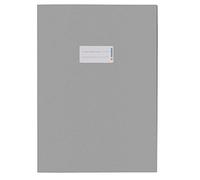 HERMA 5528 Lot de 10 protège-cahiers A4 en papier gris, avec champ d'étiquetage en papier recyclé solide et couleurs riches, lot de protège-cahiers pour cahiers d'école, couleur