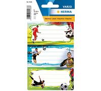 HERMA 5588 Lot de 6 étiquettes autocollantes lignées pour livre de football - 76 x 35 mm - Pour l'école, les enfants, les filles, les garçons - Multicolore