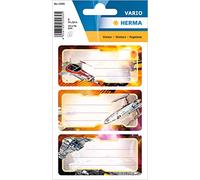 Herma 5589 de nom Manche Étiquettes pour l'école, motif Monde All vaisseau spatial, format 7,6 x 3,5 cm, pailletés, contenu : 6 étiquettes par paquet