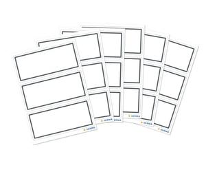 HERMA 5711 Lot de 18 étiquettes autocollantes pour livre d'école, enfants, filles, garçons, avec bord gris neutre, 82 x 36 mm, blanches