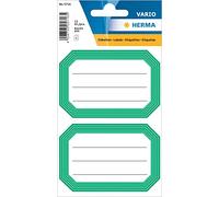 HERMA 5716 Lot de 12 étiquettes pour Livre à étiqueter, Bord Vert Neutre, 82 x 55 mm, Autocollantes, lignées, pour l'école, Les Enfants, Les Filles, Les garçons, Blanches