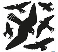 HERMA 5999 Lot de 2400 autocollants pour vitres, grands oiseaux d'avertissement, 30 x 30 cm, film autocollant, amovible et réutilisable, en film rigide résistant aux intempéries, noir