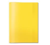 HERMA 7481 Protège-cahiers A5, jaune transparent, en film polypropylène résistant et facile à nettoyer, protège-cahiers d'école, couleur