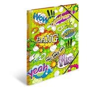 HERMA ArtLine Comics 19375 Lot de 3 chemises de collection A4 en plastique pour enfants avec impression intérieure et bande élastique