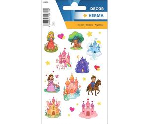 HERMA Autocollants de conte de fées princesse à paillettes pour enfants et tout-petits, autocollants pour enfants avec motif de château, pour album photo, scrapbooking, cadeau d'anniversaire, lettres