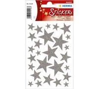 Herma Autocollants de Noël MAGIC 'étoiles argent' paillettés