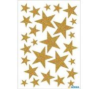 HERMA Autocollants de Noel MAGIC 'étoiles or', pailletté G