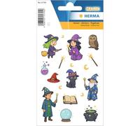 HERMA Autocollants magiciens, à paillettes, pour enfants et tout-petits, avec motif de contes de fées, sorcières, pour scrapbooking, album photo, cadeau, anniversaire, décoration, lettres, bricolage