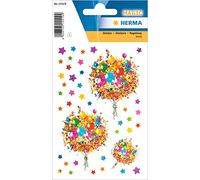 HERMA Autocollants pour enfants, Flower Love (40 autocollants, feuille d'aluminium, paillettes), autocollants permanents, pour filles et garçons, multicolores, 15519