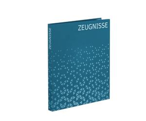 HERMA Chemise de témoignage, format A4, bleu, avec 10 pochettes transparentes pour 20 certificats, certificats et documents, classeur à anneaux avec impression intérieure, mécanisme à 4 anneaux et