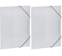 HERMA Chemises à élastique Translucide en Blanc, A3, plastique robuste, avec 3 rabats intérieurs, 1 porteé de chemise (Lot de 2)