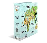 Classeur à motif pour école maternelle Carte du monde