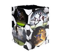HERMA Corbeille à papier 19739 - Motif football - 15 l - Pliable - Carton solide - Poubelle étroite - Pour filles et garçons - Poubelle rectangulaire pour chambre d'enfant, chambre à coucher, bureau,