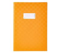 HERMA Couverture de cahier A4 raphia orange, avec étiquette d'inscription & structure raphia, en film polypropylène résistant & effaçable, protège-cahier coloré pour école