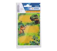 HERMA Dino World Lot de 9 étiquettes autocollantes lignées pour livre d'école, enfants, filles, garçons, multicolores, 76 x 35 mm
