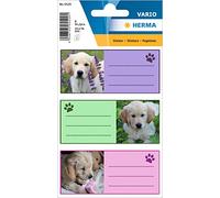 Herma étiquettes 5529 de nom Manche pour l'école, motif chiens, format 7, 6 x 3, 5 cm Contenu par Contenu : 9 étiquettes