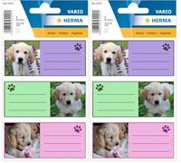 Herma étiquettes 5529 de nom Manche pour l'école, motif chiens, format 7, 6 x 3, 5 cm Contenu par Contenu : 9 étiquettes (Lot de 2)