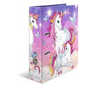 HERMA Lot de 10 classeurs A4 licorne - 7 cm de large - Avec motif de maternelle - Classeurs colorés avec impression intérieure - Pour garçons, filles et enfants