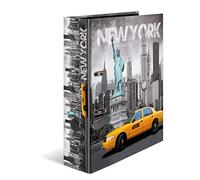 HERMA Lot de 10 classeurs A4 New York USA - 7 cm de large - Pour enfants - Avec motif de villes - Classeur coloré avec impression intérieure - Pour garçons et filles