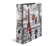 HERMA Lot de 10 classeurs A4 Paris France, 7 cm de large, classeurs à anneaux pour enfants avec motif de villes, classeur coloré avec impression intérieure pour garçons et filles