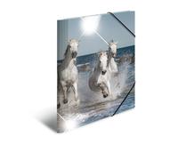 HERMA Lot de 3 chemises à élastiques A4 pour enfants, en plastique, avec motif animal, aspect brillant, élastique, rabats intérieurs et impression intérieure, pour garçons et filles