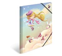 HERMA Lot de 3 chemises A3 Fées en carton avec motif de maternelle, élastique, rabats intérieurs et impression intérieure pour garçons, filles et enfants
