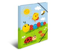 HERMA Lot de 3 chemises d'anniversaire A4 pour enfants, en carton, avec motif de maternelle, élastique, rabats intérieurs et impression intérieure, pour garçons, filles et enfants