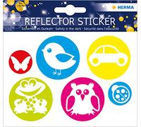 Herma Lot de 5 autocollants réfléchissants fluorescents - Motif cercles