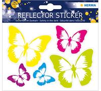 Herma Lot de 5 autocollants réfléchissants fluorescents Motif Papillon