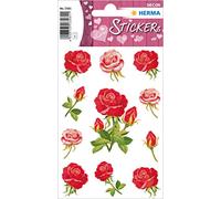HERMA Love Love Sticker autocollant pour la Saint-Valentin, un mariage, un scrapbooking ou comme cadeau, 36 autocollants décoratifs permanent Roses rouges.
