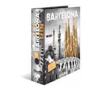 HERMA Motif classeur à levier A4 Villes Barcelona, dos de 7 cm, en carton robuste, imprimé entièrement à l'extérieur et à l'intérieur