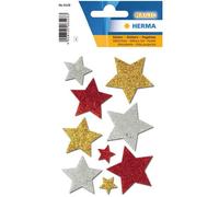 Herma Autocollants 6528 Magic – Étoiles multicolores pailletées
