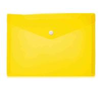 HERMA 20052 Porte-documents A5 transparent jaune, petites pochettes transparentes avec bouton pression, enveloppe en plastique pour l'école, l'université, le bureau, les voyages