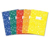 HERMA Schoolydoo 20211 Lot de 5 protège-cahiers A4, avec étiquette d'identification, en film polypropylène résistant et facile à nettoyer, couleurs