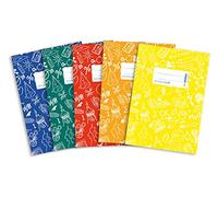 HERMA Schoolydoo 20215 Lot de 5 couvertures pour cahiers d'école, format A5, avec étiquette d'identification, en film polypropylène résistant et facile à nettoyer, multicolores