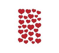 Herma - sticker magic coeurs rouge 27 sticks 1 feuille 85x120mm 3254