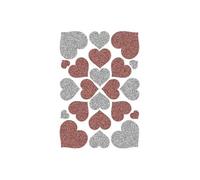 Herma - sticker magic coeurs rouge argent 22 sticks 1 feuille 85x120mm 6387