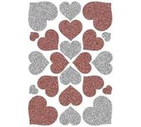 Herma - sticker magic coeurs rouge argent 22 sticks 1 feuille 85x120mm 6387 Rouge G