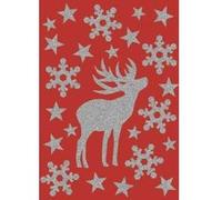 Herma sticker noël hirsh brillant, 1 planche de 24 stickers 3727 argent G