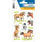 HERMA Stickers Chevaux dessinés - 3 feuilles (18 autocollants) - Papier - Pour enfants
