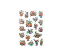 HERMA 3584 Stickers "Panier de fleurs" en papier, autocollants vintage pour décoration d'agenda, calendrier, scrapbooking et enfants, 57 petits stickers fleurs