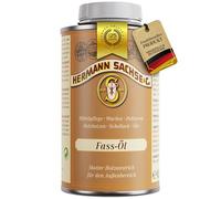Hermann Sachse Peinture à l'huile et au bois incolore - 0,5 l - Protection efficace du bois pour fûts en bois - Résistant aux intempéries - Huile pour bois mate - Entretien longue durée pour