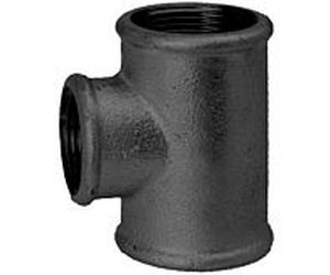 Hermann Schmidt Temperguss 130 Té 14130210 DN 20 x 15, 3/4" x 2000 /2", réduit, IT/IT/IT, noir