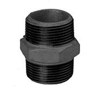 Hermann Schmidt Temperguss 280 mamelon double 14280015 DN 15, 2000 /2", AG/AG, noir
