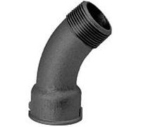 Hermann Schmidt Temperguss 40 coude 14040015 DN 15, 2000 /2", 45°, IG/AG, noir