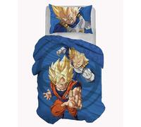 hermet Dragonball Parure de lit Simple en Coton, 100% Coton, Sac 155 x 200, taie d'oreiller 50 x 80, lit Chambre, Produit Officiel, Pas de Drap avec Angles