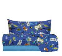 hermet Jolly Parure de lit 1 Personne Tennis, 100% Coton, Drap Housse + Drap Housse + taie d'oreiller, Parure de lit Fantaisie Chambre